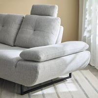 كنبة زاوية زين يسار قماش لون كريمي بظهر قابل للتعد...