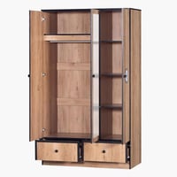 خزانة ملابس قابلة للقفل ببابين ودرج ومرآة من سولڤا...