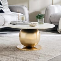 طاولة قهوة بفيررينا سطح من الرخام الأصلي ابيض بقاع...