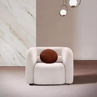 كنبة مفردة إلارا بذراعين مع وسادة أسطوانية ومستدير...