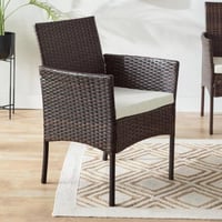 طقم جلسة خارجية كالڤيرا 4 قطع مع وسائد خيزران بني...