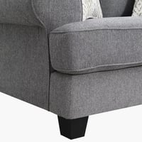 كنبة أورفينا 3 مقاعد مع وسادتين منقوشة قماش لون رم...