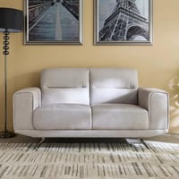 كنبة ميريفرا مقعدين قماش بوكيلة لون رمادي بارجل مع...