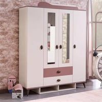 خزانة ملابس 4 أبواب بدرجين ومرآتين من ريفيرا