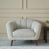 كنبة مفردة أرديسّا قماش كتان لون رمادي بأرجل خشب ز...