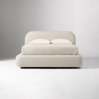 سرير كاميليا منجد بقماش شانيل بيج فاخر