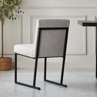 طقم طاولة سفرة بتصميم A خشب هندسي مع 6 كراسي قماش...