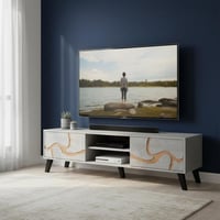 طاولة تلفزيون مستطيلة لونارا خشب ماليزي درجين ورفي...