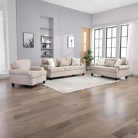 كنبة أردينا مقعدين و 3 وسائد قماش لون بيج بارجل بل...