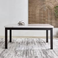 طقم طاولة سفرة مستطيلة بسطح من الرخام 5 كراسي و مق...