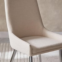 كرسي طعام من سيلفرادون قماش مخمل بلون البيج بارجل...