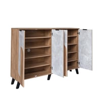 خزانة أحذية قسمين 4 أبواب خشب ماليزي اللون خشبي ور...