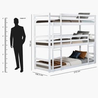 سرير فردي 3 طوابق قابل للتحويل لأسرّة منفصلة فانيل...