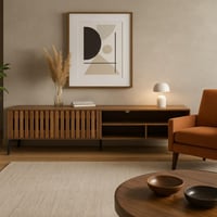 طاولة تلفزيون خشبية بتصميم شرائحي بطول 200 سم-لون...