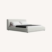 سرير ستار منجد بالكامل مخمل لون اوف وايت