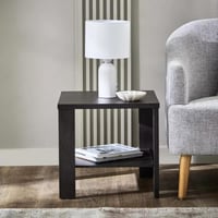 طاولة جانبية فيلوراي مربعة برف سفلي خشب هندسي لون...