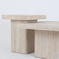 طقم طاولات خدمة كارينا مودرن قطعتين خشب لون بيج فا...