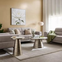 طاولة قهوة فيرنيسا بسطح من الرخام الأصلي بقاعدة مع...