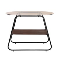 طاولة خدمة وتقديم دورين سطح زجاج بقاعدة معدن - لون...