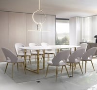 طقم سفرة فاخر 8 مقاعد بسطح من الحجر الملبد من أرتي...