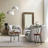 طاولة قهوة أڤريونا من الخشب الصلب و قاعدة معدن اسو...