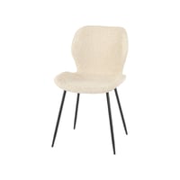 كرسي طعام كاميلا قماش بوكلية لون رمادي داكن بارجل...