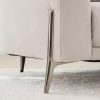 كنبة قماش 3 مقاعد مع وسادتين بأرجل معدن فضي من سوف...