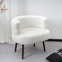 كرسي مفرد روزا قماش بوكليه بارجل معدن وتصميم نصف د...