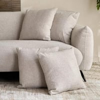 كنبة زارِيلا 3 مقاعد و 4 وسائد قماش لون كريمي بارج...