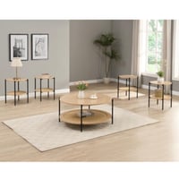 طقم طاولات خشب سيرينا باللون خشبي- 5 حبة