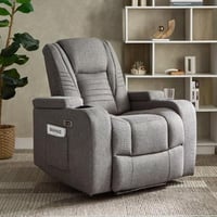 كرسي استرخاء قماش بمساند ذراعين قابل للضبط بجيب جا...