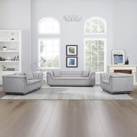 كنبة قماش بمقعدين مع وسادتين من بيكاسو