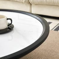 طاولة قهوة ميرڤونا سطح الحجر الملبد و قاعدة ألواح...