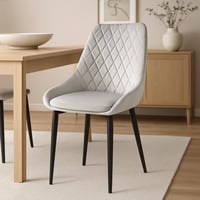 كرسي طاولة طعام اوموت قماش مخمل بارجل معدن لون رما...