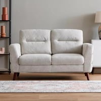 كنبة رافيلّو مقعدين قماش بوكلية لون رمادي فاتح بار...