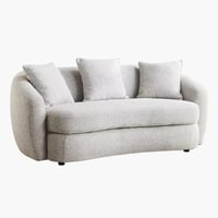 كنبة بيانكا بمقعدين مع 3 وسائد قماش بوكلية لون رما...