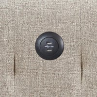 كنبة سرير قماش 3 مقاعد مع 2 حامل أكواب وشاحن يو إس...