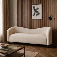 كنبة ثلاثية مودرن لون بيج كريمي - روزا