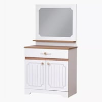 طاولة تزيين بدرج وبابين مع مرآة من مارمورا