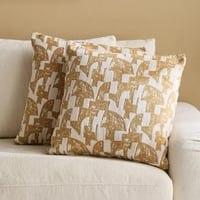 كنبة كارڤونا 3 مقاعد قماش بوكيلة لون كريمي مع 5 وس...