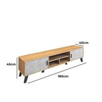 وحدة تلفزيون إيفيلينا 4 قطع خشب ماليزي 180 سم - رم...