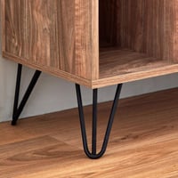 وحدة تخزين ميرو 7 رفوف خشب هندسي بني بارجل معدني م...