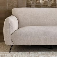 كنبة زارِيلا مقعدين و 3 وسائد قماش لون كريمي بارجل...