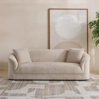 كنبة أوريليا 3 مقاعد مع وسادتين قماش شانيل ناعم با...