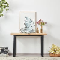 كونسول إندوس بسطح خشب و قاعدة معدن باللون الخشبي م...