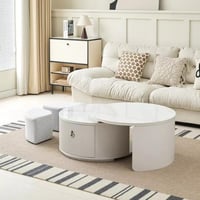 طاولة قهوة سيلفوريا قابلة للتمديد من الحجر المتكلس...