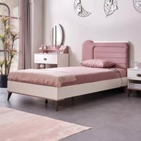 سرير توين ذكي بلوح رأسي منجد من ريفيرا- 120x200 سم