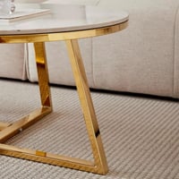 طقم طاولة قهوة أفلوريا قطعتين سطح من الحجر الملبد...