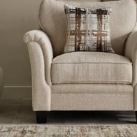 كنبة أورفيلّا بمساند ذراعين مع وسادة قماش لون بيج...