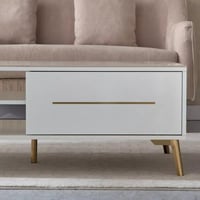 طاولة قهوة سيلفيانا بسطح من الحجر الملبد بدرج و رف...